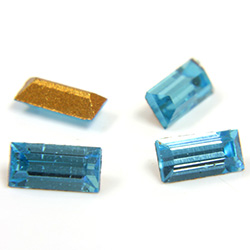 Preciosa Crystal Point Back Fancy Stone - Baguette 05x2.5MM AQUA BOHEMICA