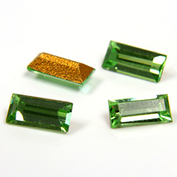 Preciosa Crystal Point Back Fancy Stone - Baguette 05x2.5MM PERIDOT