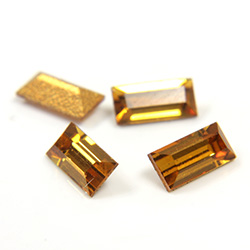 Preciosa Crystal Point Back Fancy Stone - Baguette 05x2.5MM TOPAZ