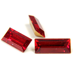 Preciosa Crystal Point Back Fancy Stone - Baguette 07x3MM SIAM RUBY