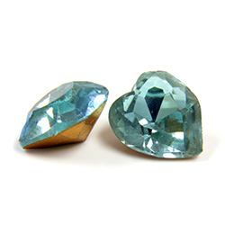 Preciosa Crystal Point Back Fancy Stone - Heart 08.8x8MM AQUA BOHEMICA