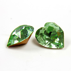 Preciosa Crystal Point Back Fancy Stone - Heart 08.8x8MM PERIDOT