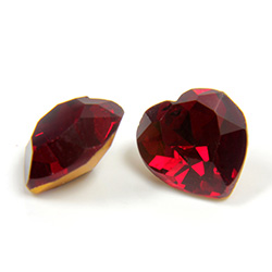 Preciosa Crystal Point Back Fancy Stone - Heart 08.8x8MM SIAM RUBY