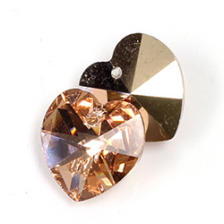 Preciosa Crystal Pendant - Heart 14.4x14MM CAPRI GOLD