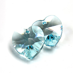 Preciosa Crystal Pendant - Heart 14.4x14MM LT BLUE
