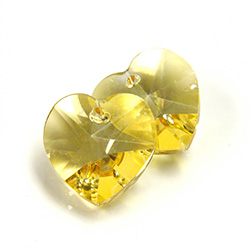 Preciosa Crystal Pendant - Heart 14.4x14MM LT BROWN