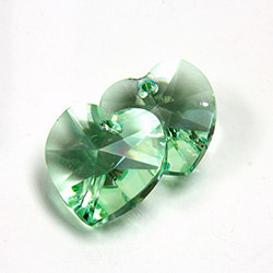 Preciosa Crystal Pendant - Heart 14.4x14MM LT GREEN