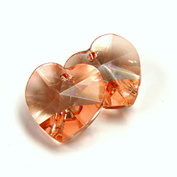 Preciosa Crystal Pendant - Heart 14.4x14MM LT ORANGE