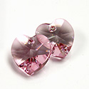 Preciosa Crystal Pendant - Heart 14.4x14MM LT PINK