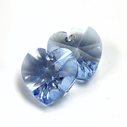 Preciosa Crystal Pendant - Heart 14.4x14MM MED BLUE