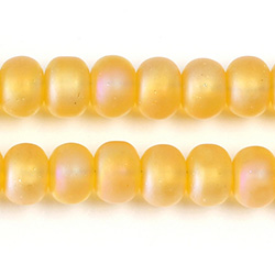 Glass Pressed Bead - Spacer 5x7mm Matte CITRINE AB