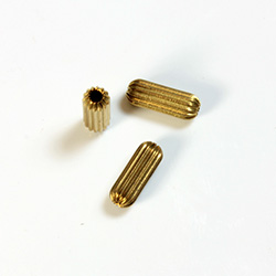 Brass Corrugated Bead - Standard Tube 10x4MM RAW Unplated