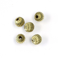 Brass Corrugated Bead - Round 06MM RAW