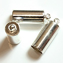 Machine Made Brass Pendant with 1-Loop End Cap 14x6.5MM Silver Plated