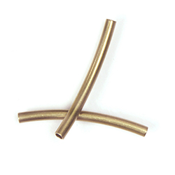 Brass Curved Bead - Hollow Tube 25x1.5MM RAW