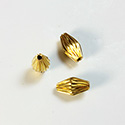 Brass Corrugated Bead - Standard Bicone 10x9MM RAW Unplated