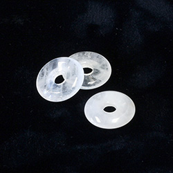 Gemstone Bead - Donut Round Smooth 20MM MILKY CRYSTAL