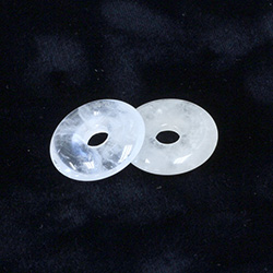 Gemstone Bead - Donut Round Smooth 25MM MILKY CRYSTAL