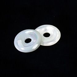 Shellstone Bead - Donut Round Smooth 25MM WHITE MOP