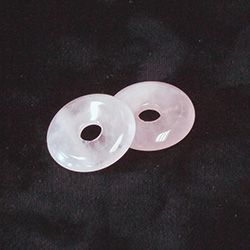 Gemstone Bead - Donut Round Smooth 25MM ROSE QUARTZ