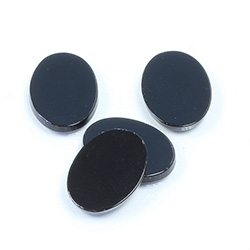 Gemstone Flat Top Back Bevel  Cabochon - Oval 15x11MM BLACK ONYX