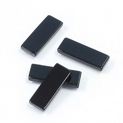 Gemstone Flat Top Straight Side  Cabochon - Cushion 16.2x5.7MM BLACK ONYX