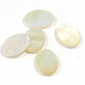 Shellstone Flat Top Straight Side Cabochon - Oval 15x11MM WHITE MOP