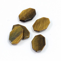 Gemstone Flat Top Straight Side Cabochon - Irregular Octagon 13x10MM TIGEREYE