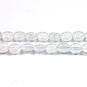 Glass Lampwork Bead Engraved - Oval 10x8MM MATTE CRYSTAL AB
