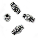 Bead Base Zinc Metal Fancy Engraved 10x6MM ANTIQUE SILVER PLATED