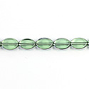 Glass Fire Polished Table Cut Window Bead - Oval 11x8MM TOURMALINE with SILVER