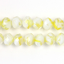 Chinese Cut Crystal Millefiori Bead - Rondelle 06x8MM YELLOW