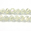 Chinese Cut Crystal Bead - Helix Twisted 08MM CRYSTAL 1/2 FROST YELLOW LUMI