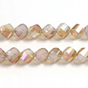Chinese Cut Crystal Bead - Helix Twisted 08MM CRYSTAL 1/2 FROST DESERT LUMI