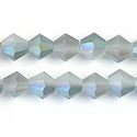Chinese Cut Crystal Bead - Bicone 08x8MM MATTE CRYSTAL 1/2 GREEN