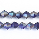Chinese Cut Crystal Bead - Bicone 08x8MM MATTE SAPPHIRE 1/2 TAUPE