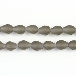 Chinese Cut Crystal Bead - Pear 07x5MM MATTE BLACK DIAMOND