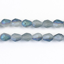 Chinese Cut Crystal Bead - Pear 07x5MM MATTE CRYSTAL 1/2 GREEN