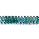 Glass Lampwork Bead - Crescent 06x15MM ZIRCON GREEN