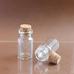 Glass Bottle with Cork Stopper 40x22MM 1.5 inches