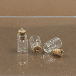 Glass Bottle with Cork Stopper & eye pin 12X18MM