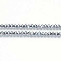 Chinese Cut Crystal Bead - Spacer 03.5x4.5MM FULL COAT CAL (SILVER)