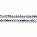 Chinese Cut Crystal Bead - Spacer 03.5x4.5MM FULL COAT CAL (SILVER)