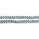 Chinese Cut Crystal Bead - Spacer 03.5x4.5MM CRYSTAL WITH FROSTED METALLIC BLUE RIM