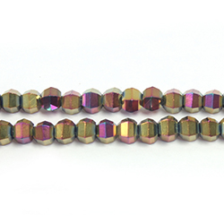 Chinese Cut Crystal Bead - Round Step Cut 04MM CARNIVAL Full Coat on Crystal