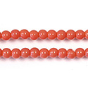Pressed Glass Bead Smooth - Round 04MM CORAL