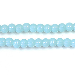 Pressed Glass Bead Smooth - Round 04MM OPAL AQUA