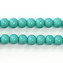 Pressed Glass Bead Smooth - Round 06MM TURQUOISE
