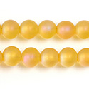 Pressed Glass Bead Smooth - Round 08MM MATTE CITRINE AB