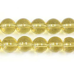 Pressed Glass Bead Smooth - Round 08MM TOPAZ